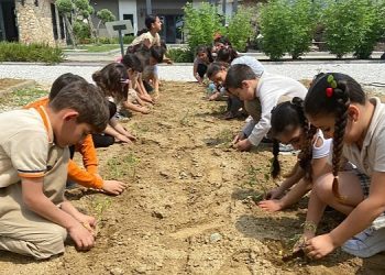 Efes Selçuklu Çocuklar Fideleri Toprakla Buluşturuyor