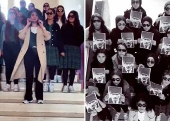 Öğretmen ve öğrencileri toplumsal medyadaki akıma Atatürk fotoğraflarıyla katıldı