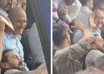 Soylu’nun otobüsünden atılan oyuncak vatandaşın başına çarptı