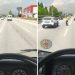 Yolun ortasında trafiği umursamadan Ankara havası oynadı