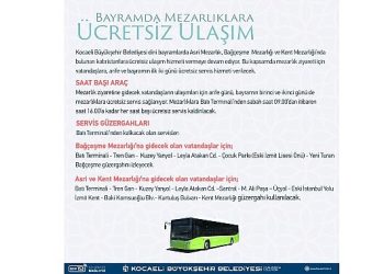 Bayramda mezarlıklara fiyatsız ulaşım