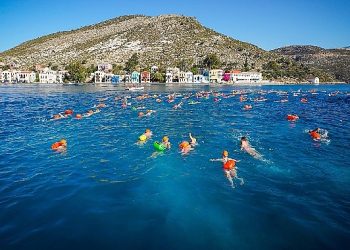 Kaş’ın Yunanistan’a en yakın kara modülü Megisti/Meis Adası’ndan başlayan yarış Kaş’ta sona erdi