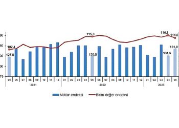 İhracat ünite kıymet endeksi yüzde1,2 azaldı