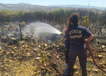 Antalya Büyükşehir Belediyesi’nin bayan itfaiyecilerinden süratli müdahale
