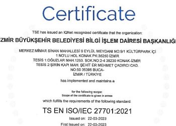 İzmir Büyükşehir Belediyesi ISO 27701 standardına sahip birinci “Büyükşehir” oldu
