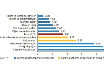 Ziraî girdi fiyat endeksi (Tarım-GFE) yıllık yüzde 27,70, aylık yüzde 3,46 arttı
