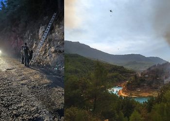 Antalya Büyükşehir grupları Alanya’da yangın söndürme çalışmalarına dayanak veriyor
