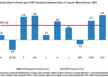 Gayrisafi Yurt İçi Hasıla (GSYH) 2023 yılı ikinci çeyreğinde yüzde 3,8 arttı