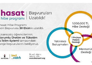 İnci Vakfı, Hasat Hibe Programı’nın  son müracaat tarihi 30 Ekim 2023’e uzatıldı