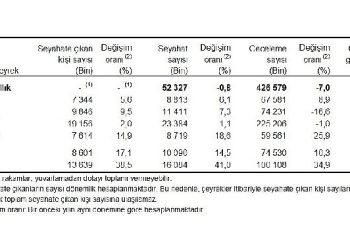 Yurt içinde ikamet eden 13 milyon 639 bin kişi seyahate çıktı