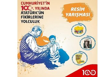 Çocuklar çizimleriyle  “Cumhuriyetin 100. Yılında Atatürk’ün Fikirlerine Yolculuk” edecek