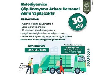 İnegöl Belediyesi 30 İşçi Alacak