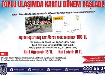 Lüleburgaz’da toplu ulaşımda elektronik kart periyodu başladı